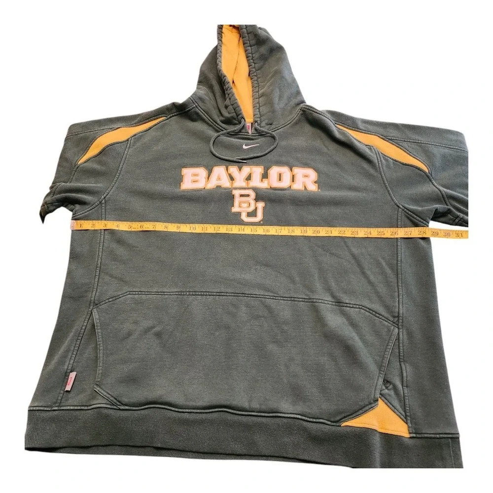 Nike Vintage Mens Green Baylor University Center Swoosh Hoodie Sweatshirt Sz XXL